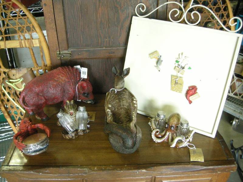 Whimsical Critters, Red Boar, Octopus, and Alligator