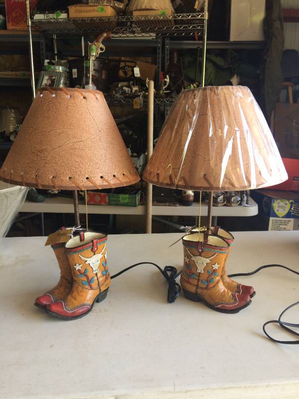 Pair Boot Lamps