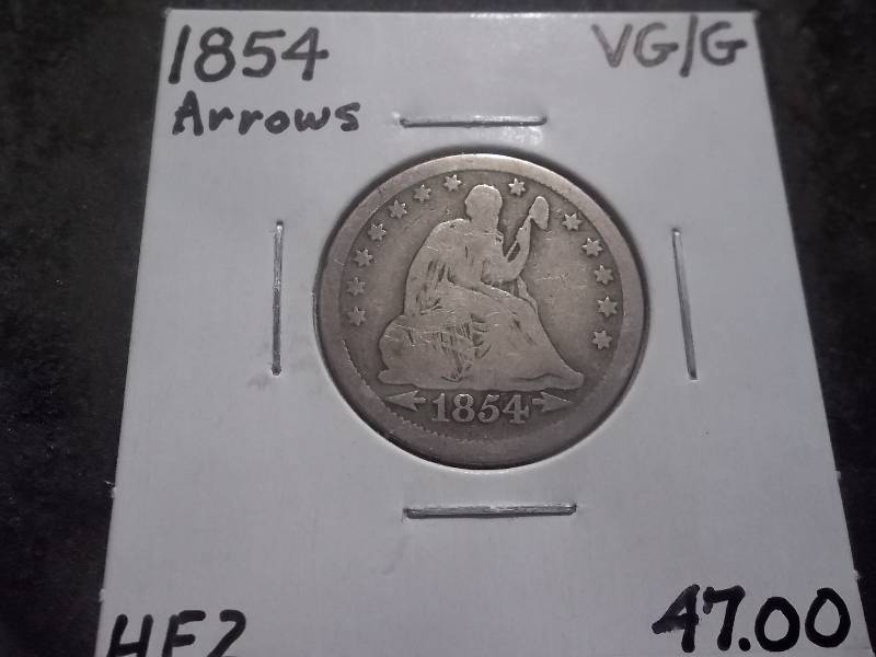 1854 Seated Liberty Quarter With Arrows