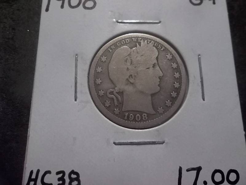1908  Barber Quarter