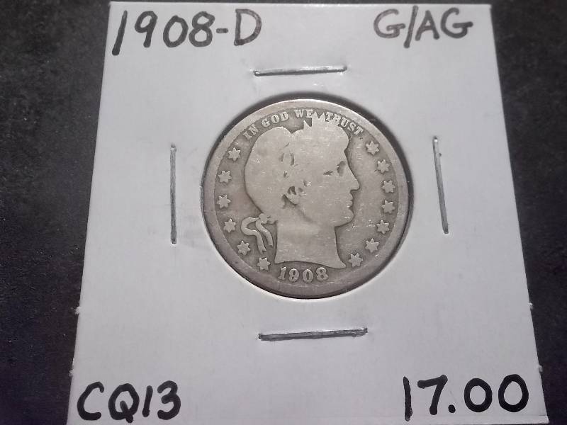 1908 D Barber Quarter