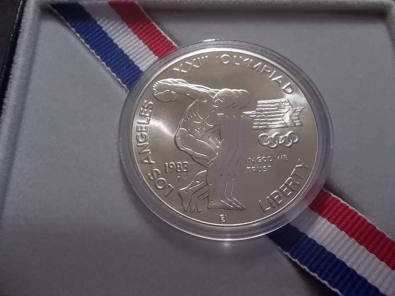 1983 23rd Olympiad Unciculated Silver Dollar