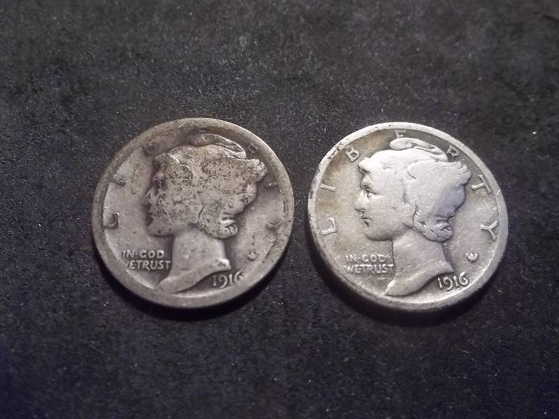 1916, 1916 S Mercury Dimes