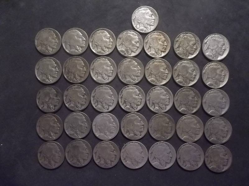 Collection Of Buffalo Nickles From Incomplete Album