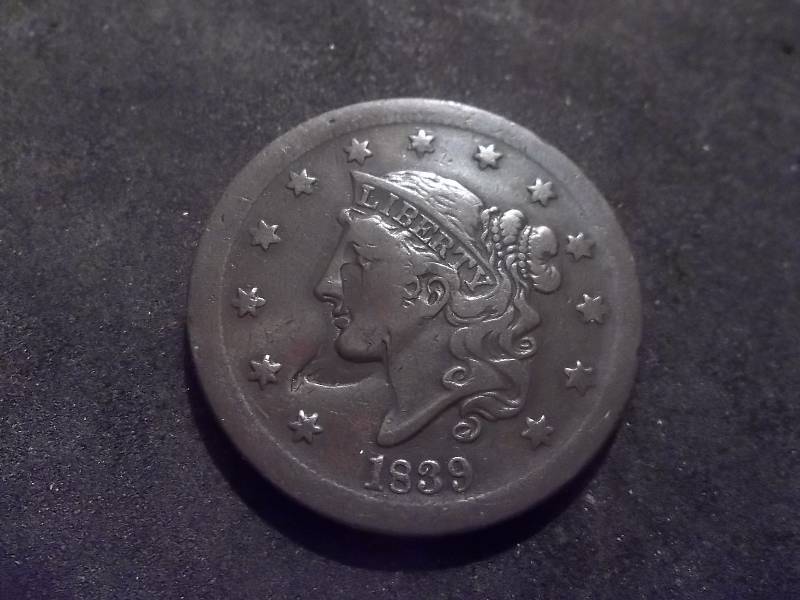 1839 Large Cent Silly Head