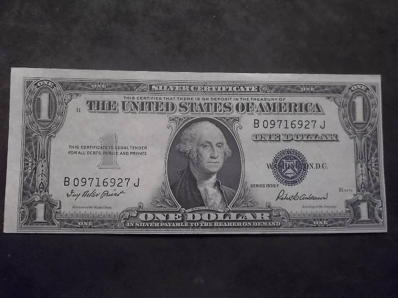 One Dollar Silver Certificate 1935 F Series