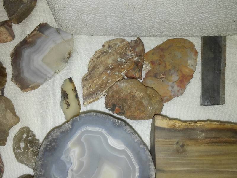 rock collection and cooler