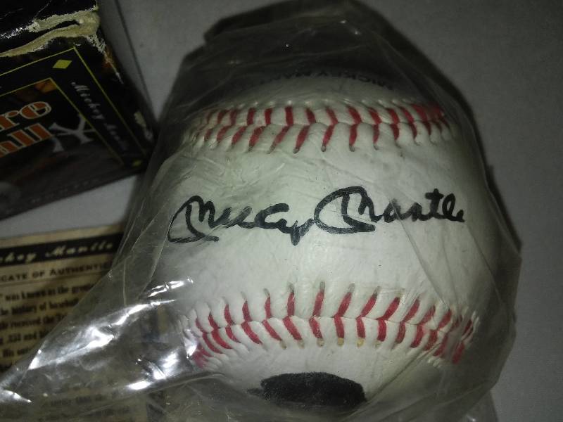 Mickey Mantle signature ball, wrapped, with COA and box