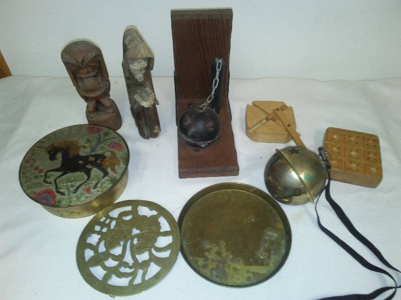 ball & Chain, unicorn brass, BS grinder, tic-tac-toe wooden game and more