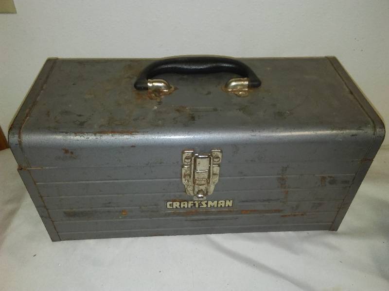 Craftsman metal toolbox and tools