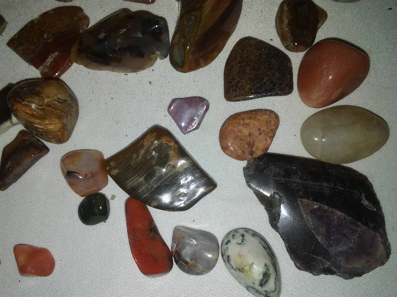 polished and cut rocks