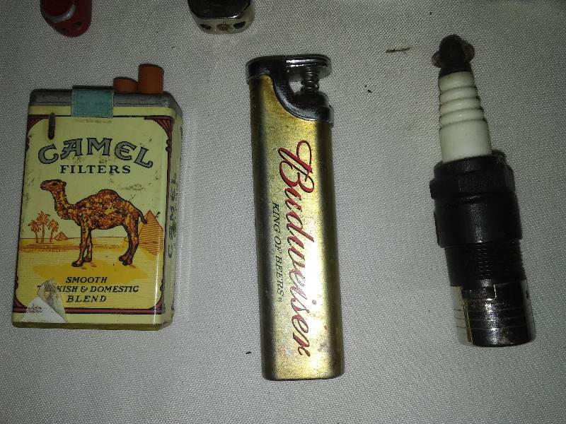 17 lighters and 4 poker chippers