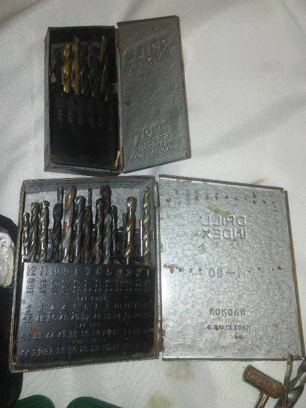vintage 10 drill bit sets and tools