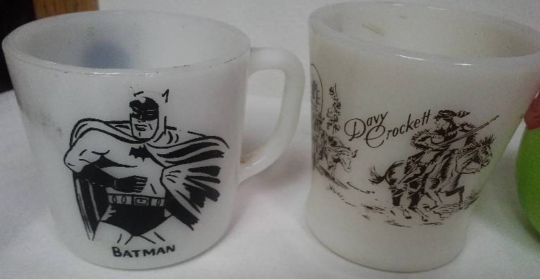 Collectible Mugs, Koolaid (4), Davey Crocket, Batman, Mickey, Uffa Da