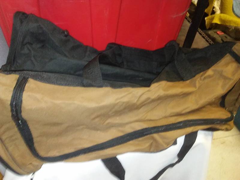 Flip Flop Top Tote, Mizuno hockey or baseball bag, brown duffel plus 12 more pouches, bags