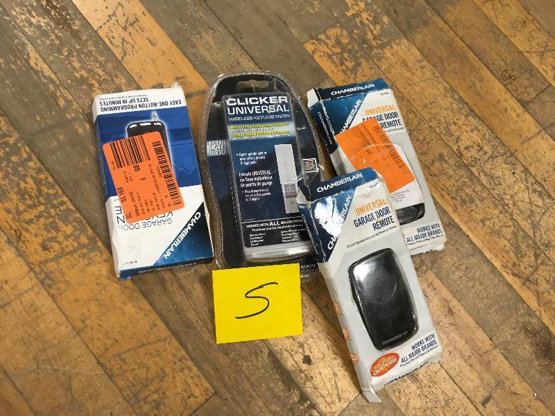 lot 5 image: Set of different Chamberlain Clicker Black Universal Remote Control