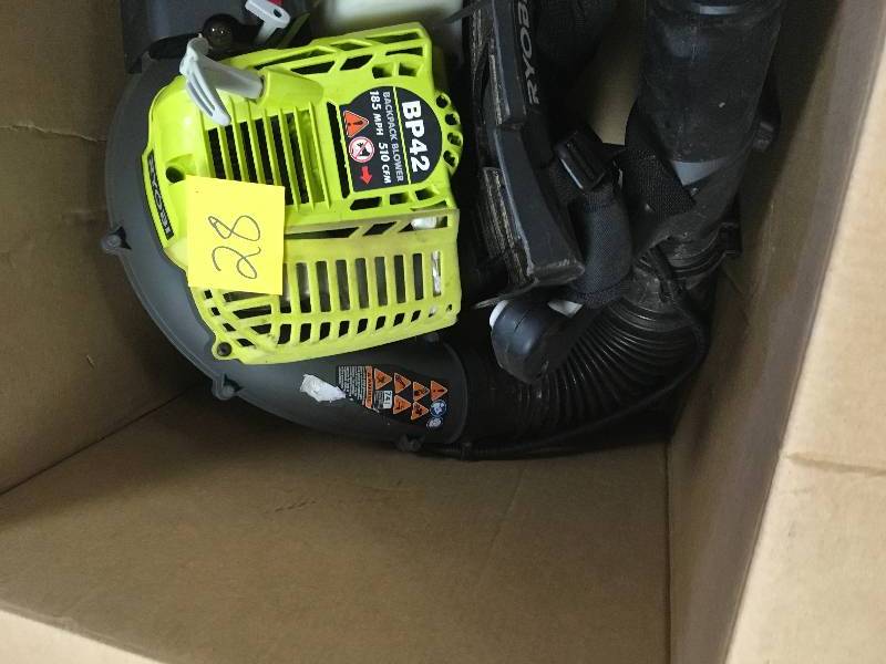 lot 28 image: Ryobi 2 Cycle Gas Backpack Blower used in working conditions