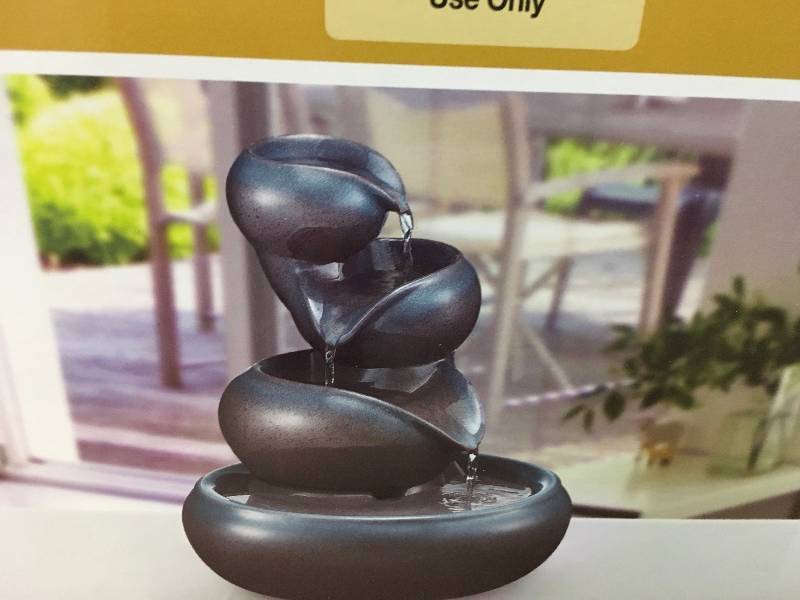 lot 59 image: Hampton Bay Blue Tabletop Fountain New