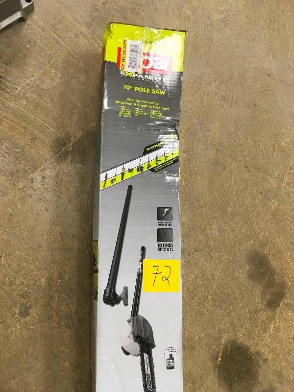 lot 72 image: Ryobi Expand-It 10 in. Universal Pole Saw Attachment in working conditions