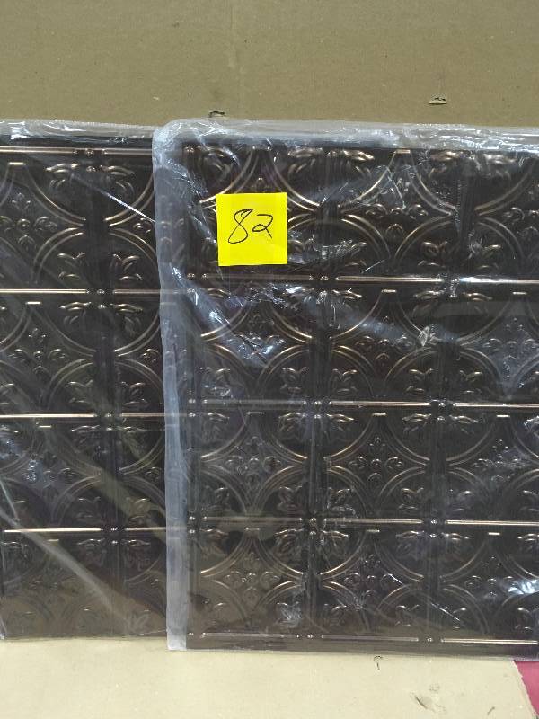 lot 82 image: Back Splash Pannels 18 x 24 Oil Rubbed Bronze 2 pack