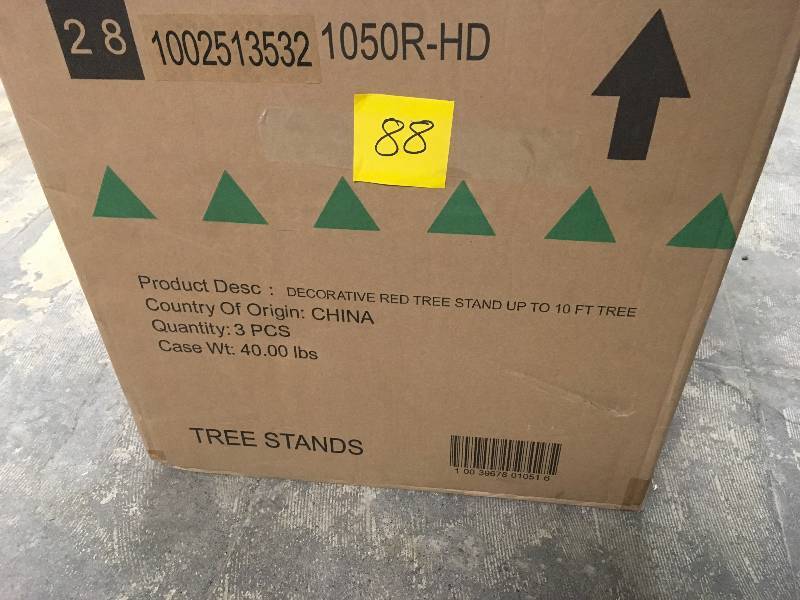 lot 88 image: Decorative Red tree stand up to 10 feet New
