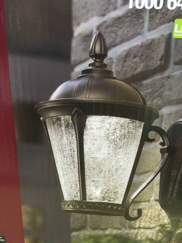 lot 95 image: Home Decorator Aged Bronze Patina Outdoor LED Wall Lantern New