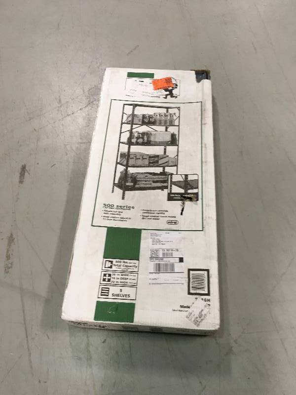 lot 28 image: EDSAL 72 in. H x 36 in. W x 16 in. D 5-Shelf Steel Shelving Unit in Gray not used