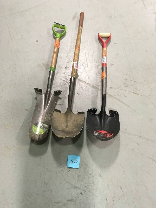 lot 50 image: LOT OF 3 MIX PROFESSIONAL DIGGING SHOVEL