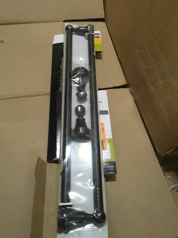 lot 76 image: DELTA Everly 20 in. Handles for Sliding Shower or Bathtub Door in Bronze (1-Pair) New