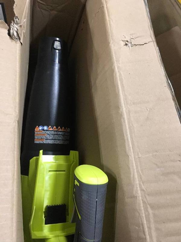 lot 91 image: RYOBI 155 MPH 300 CFM 40-Volt Lithium-Ion Cordless Jet Fan Leaf Blower - Battery and Charger Not Included  in working conditions