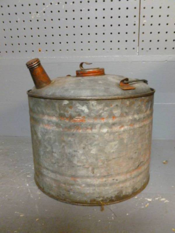 lot 32 image: Vintage Galvanized Steel Gas Can