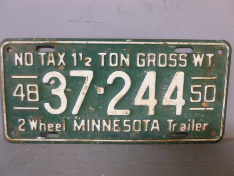 lot 162 image: Vintage License Plate