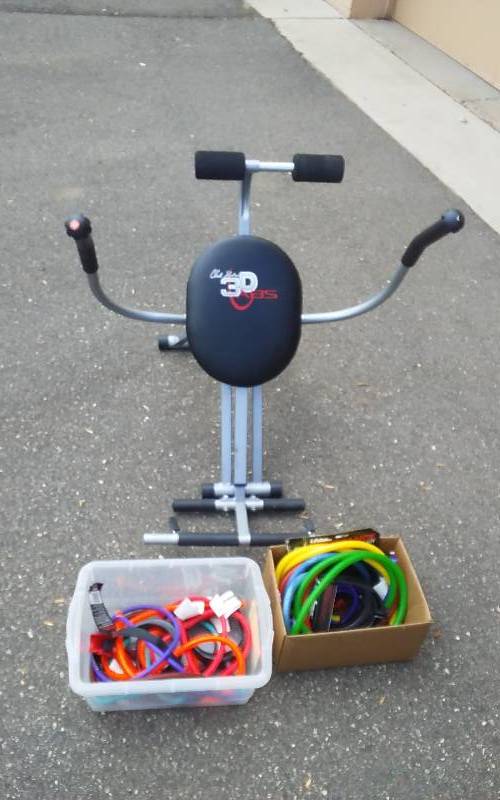 lot 51 image: 3D Abs Machine, Assorted Exercise Band