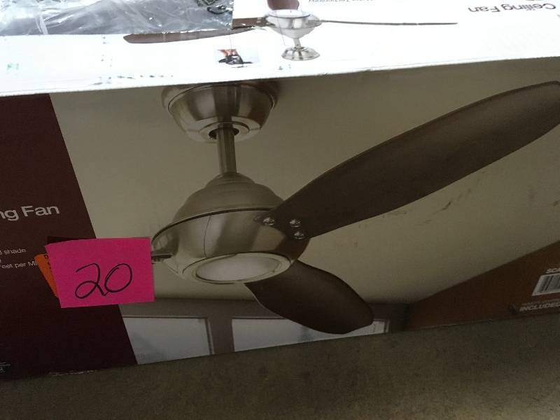 Home Decorators Aero Breeze 60 in. Integrated LED IndoorOutdoor Brushed Nickel Ceiling Fan with Light Kit and Remote Control used missing screws