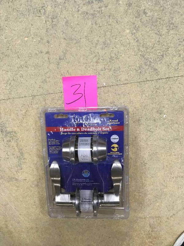Toledo Double Cylinder Satin Nickel Lever Combo Set not used