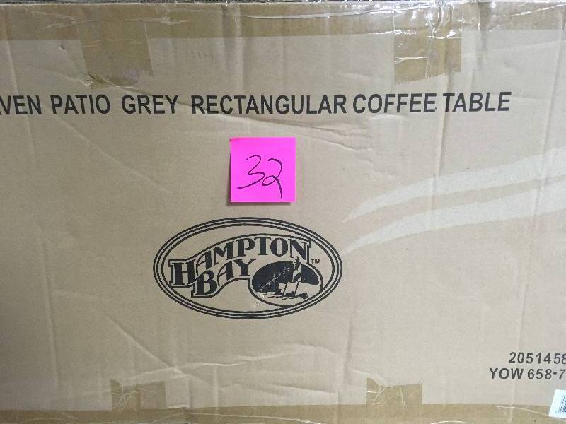 Hamton Bay Spring Haven Grey Wicker Outdoor Patio Coffee Table not used