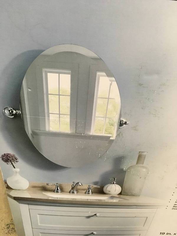 Delta Silverton 26 in. L x 24 in. W Single Wall Mirror in  chrome not used