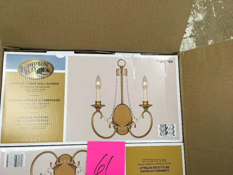 Hampton Bay Estelle 2-Light Champagne Sconce set of 2 New