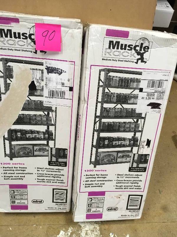 EDSAL 60 in. H x 30 in. W x 12 in. D Steel Canning Shelving Unit in Gray not used