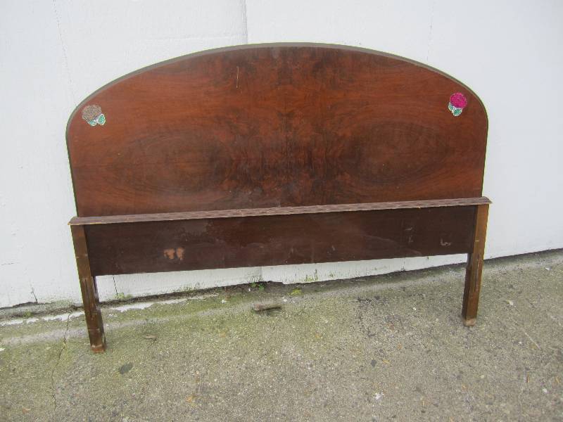 lot 303 image: Vintage Wood Headboard 56.5 Wide x...