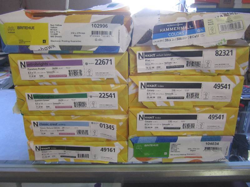 lot 110 image: 10 Reams of Various Colored 8.5 x ...