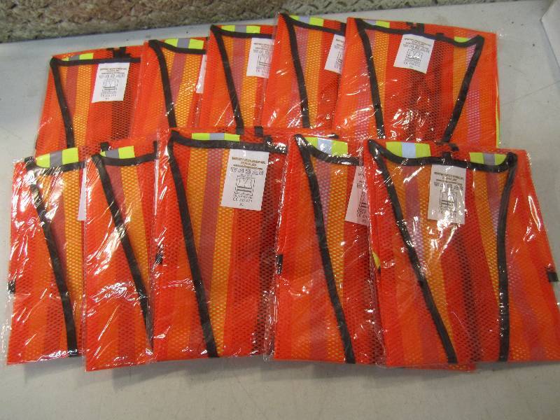 lot 130 image: Lot of 10 Reflective Orange Safety ...