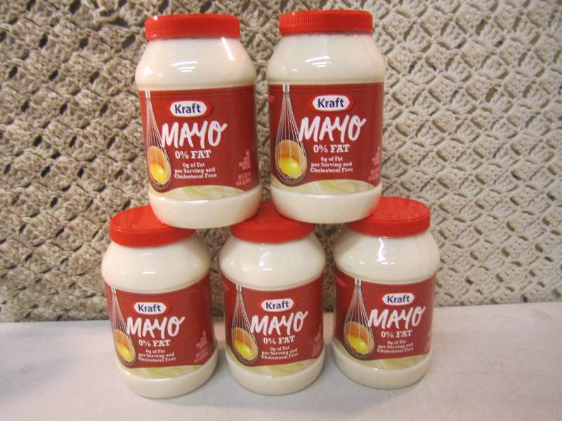 lot 131 image: 5 Jars of Kraft Mayo Best by May 20...
