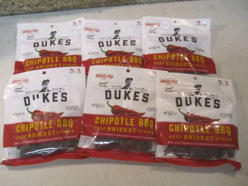 lot 132 image: 6 Bags of Dukes Chipotle BBQ Beef B...