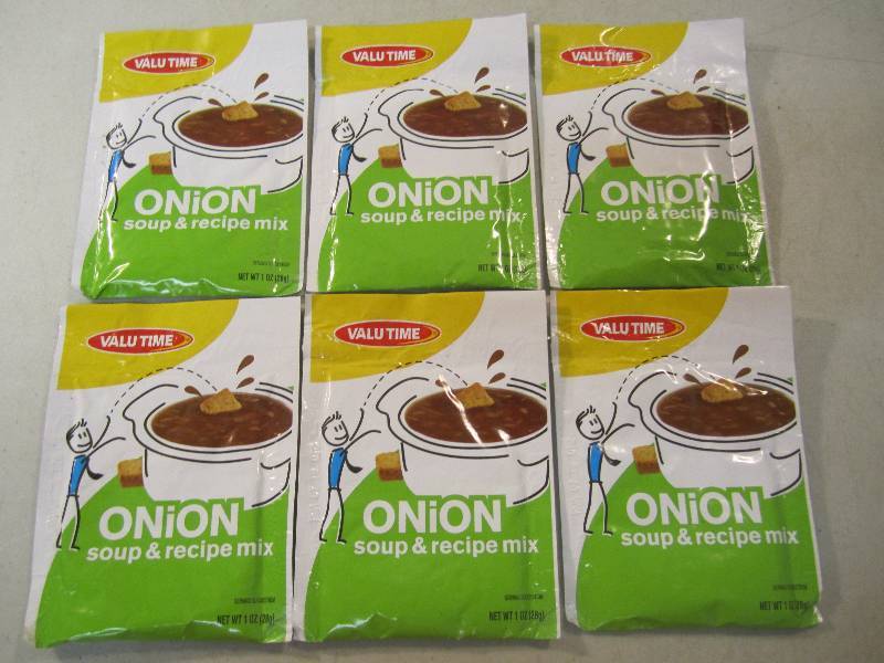 lot 140 image: 6 Packets of Onion Soup & Recipe Mi...