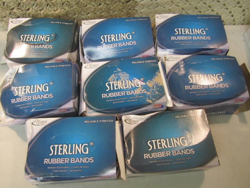 lot 178 image: 8 Boxes of Rubber Bands 1 pound per...