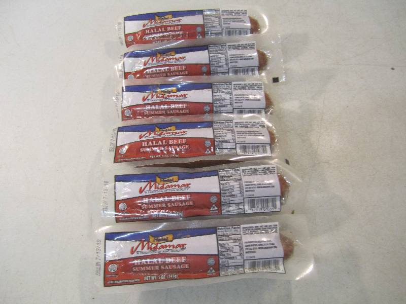 lot 211 image: 6 Midamar Halal Beef Summer Sausage...