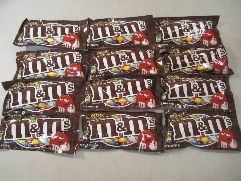 lot 238 image: 12 Bags of M&Ms Best by Nov 2018  ...