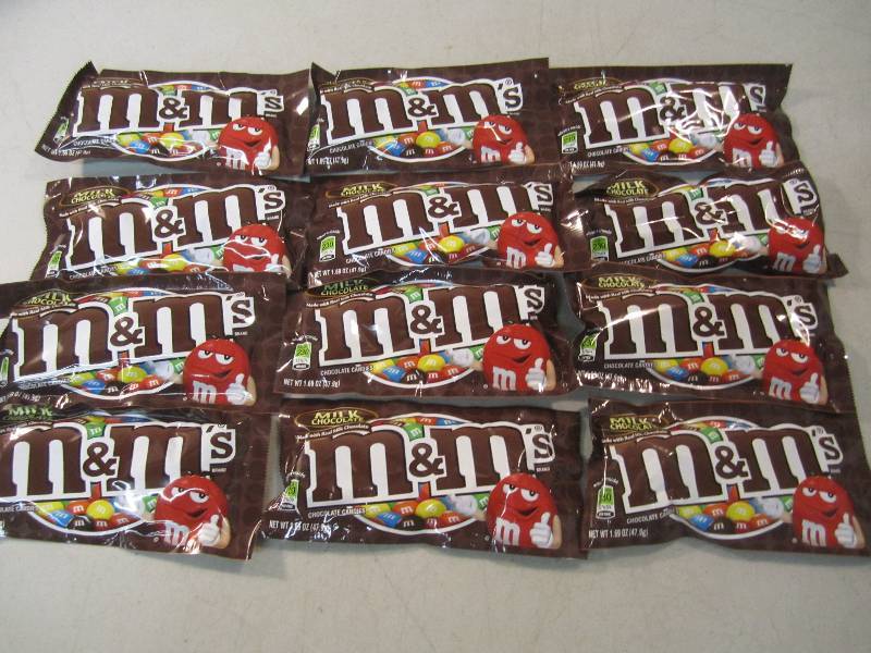 lot 239 image: 12 Bags of M&Ms Best by Nov 2018  ...