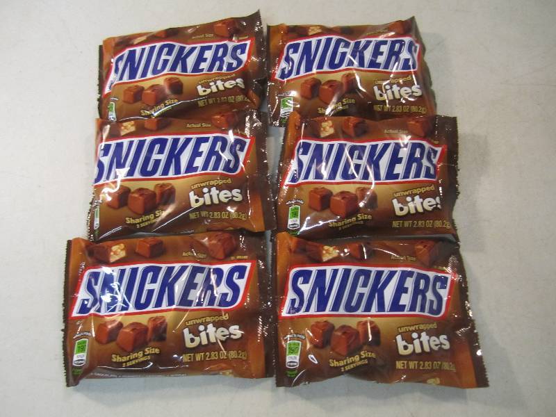 lot 249 image: 6 Bags of Snickers Bites Best by De...